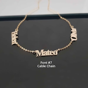 Collar con tres nombres personalizado, collar con tres nombres, collar con tres nombres, collar con varios nombres, joyas personalizadas con tres nombres, regalos con nombre