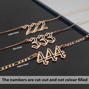 Cut out Angel Numbers, Angel Number Necklace, Angel Number Necklace Personalized, Angel Numbers Necklace, Lucky Number Necklace, Number Gift