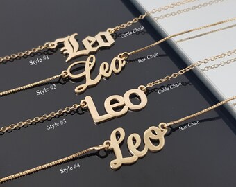 minimalist simple necklace custom personalized gift for women girl layered zodiac Leo necklace August birthday gift July