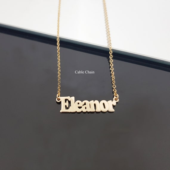 Nameplate necklace with thick hotsell chain