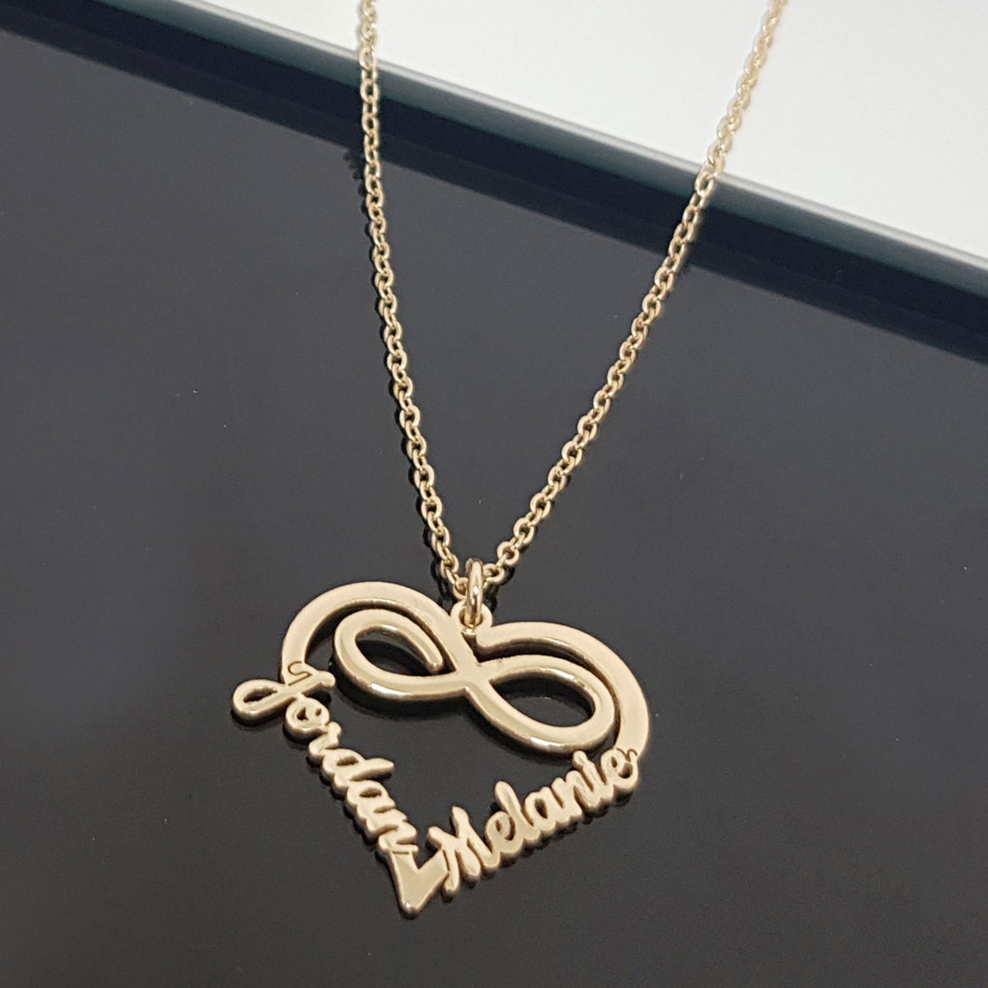 Custom 2 Name Necklace Custom Heart Necklace Personalized - Etsy