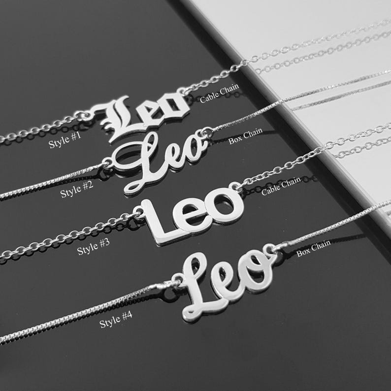 Leeuw-ketting met 4 letterstijlen, Leeuw-sterrenbeeldketting, Leeuw-horoscoopketting, astrologisch Leeuw-verjaardagscadeau-idee, Leeuw-sterrenhanger afbeelding 2