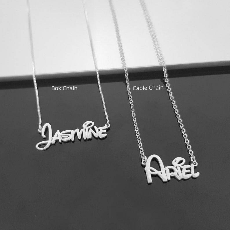 Custom Name Necklace, Personalized Nameplate Necklace, Little Girl Name Necklace, Daughter Birthday Gift, Name Necklace For Kids, image 4