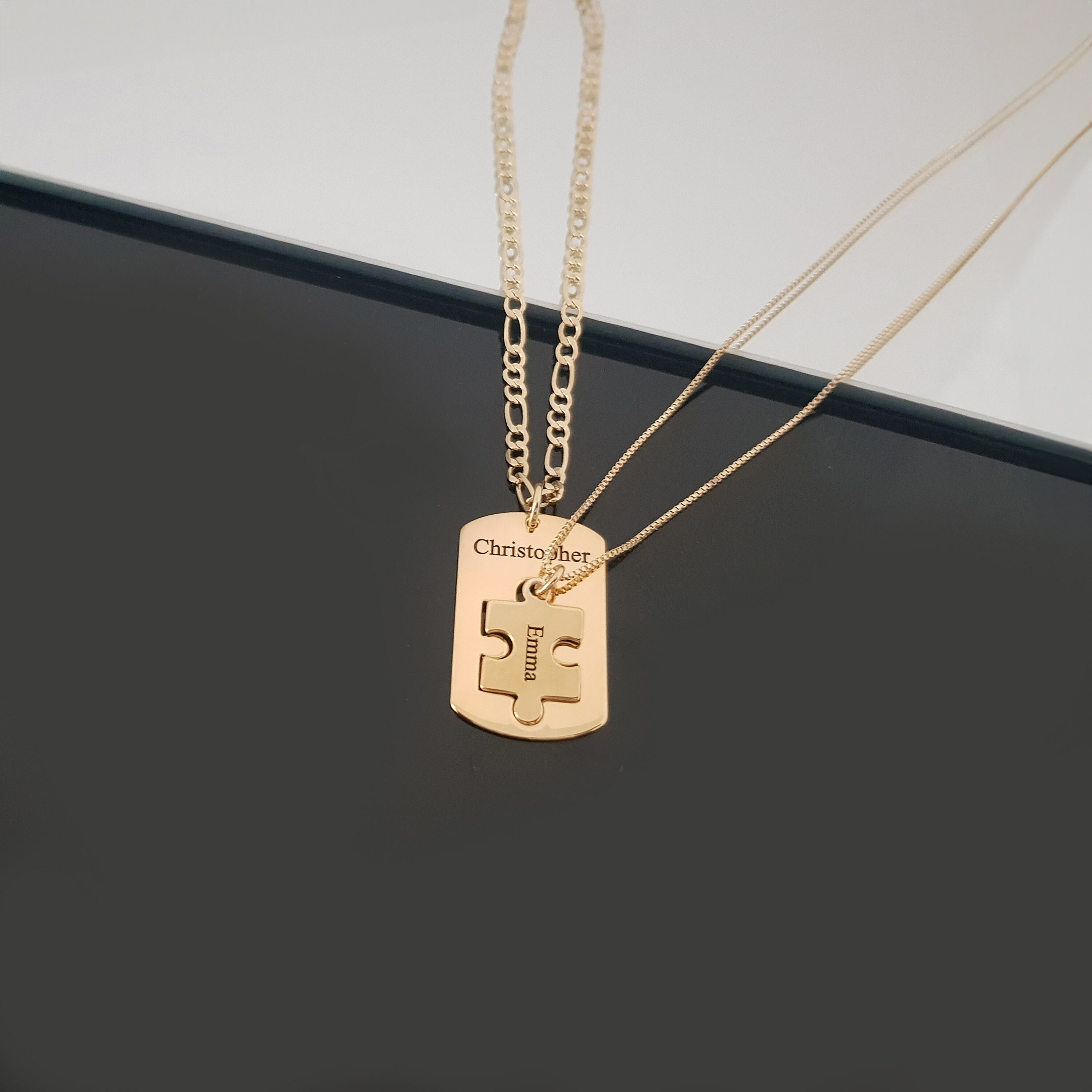 Matching necklaces for couples, Two Necklaces Set, Matching Necklaces, Puzzle Necklace Set for 2, Long Distance Relationship Gift