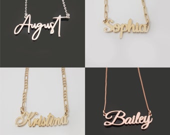 Handmade Custom Name Necklace 18k Gold Plated, Personalized Name Necklace, Birthday Gift for Her, Valentine's Day Gift, Dainty Name Necklace