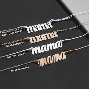 Mama Necklace Gold, Dainty Mama Necklace, Personalized Mom Necklace, Mama Jewelry Gift, New Mom Gift, Mother&#39;s Day Necklace, Gift For Mom