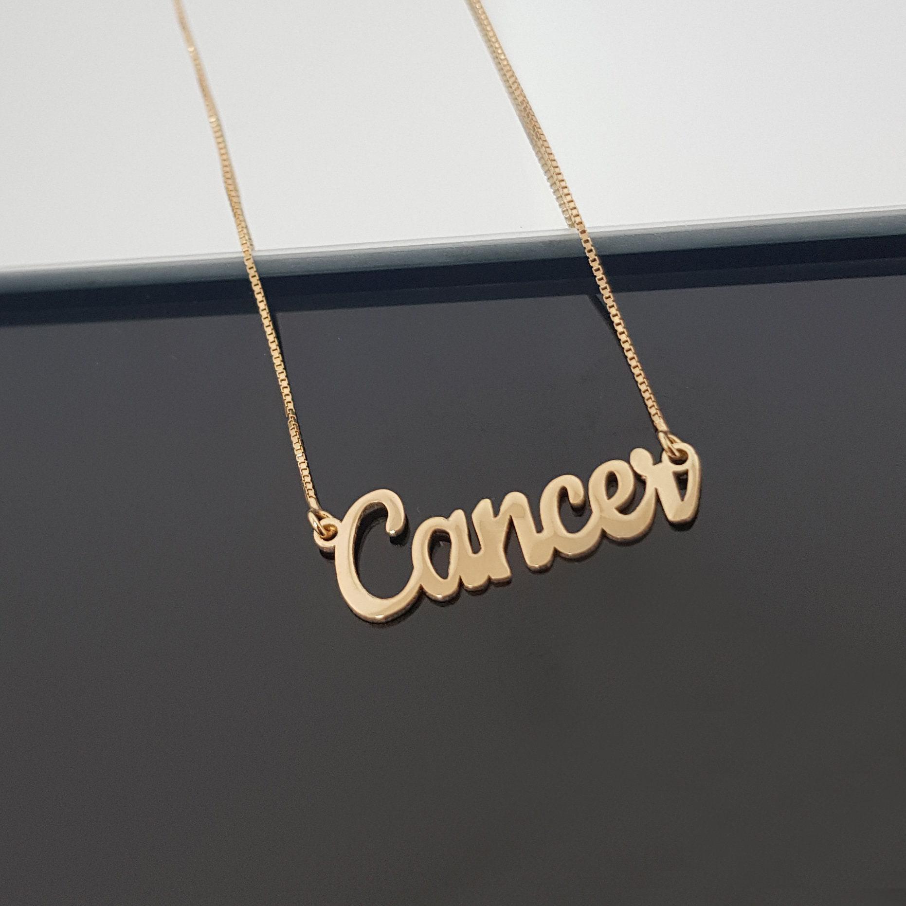 Cancer Necklace With 4 Font Styles, Cancer Zodiac Sign Necklace, Cancer ...