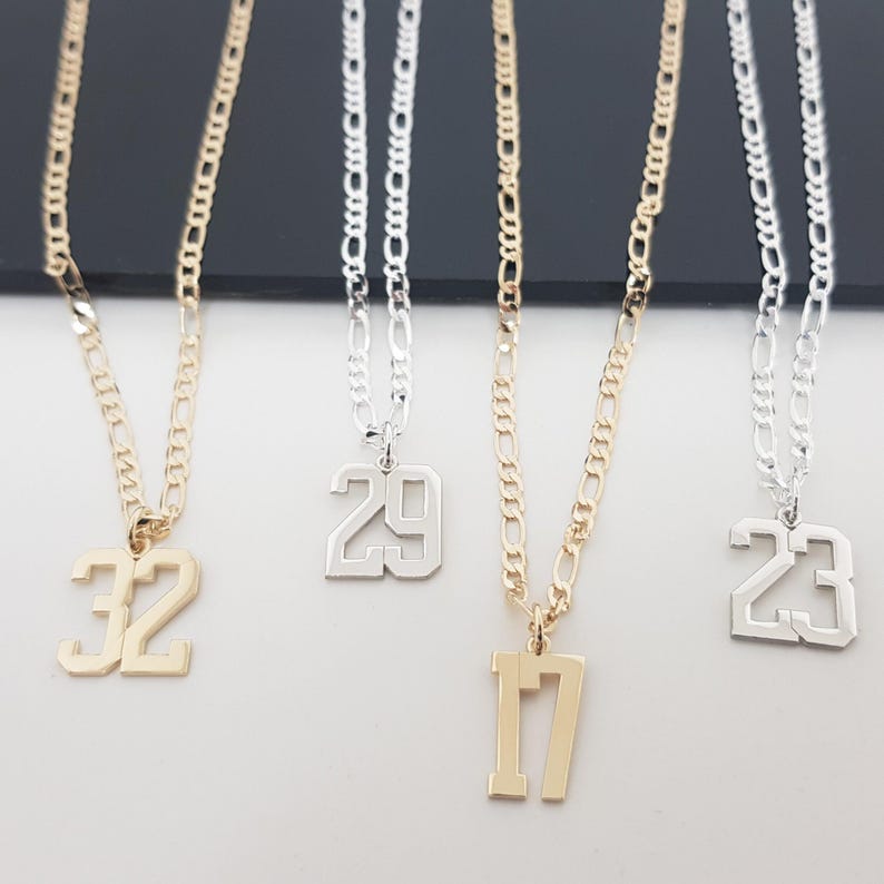 Sport Number Necklace, Number Necklace, Number Year Necklace, Custom Lucky Pendant Customize Necklace With Number, Sport Lover Gifts For Men image 4