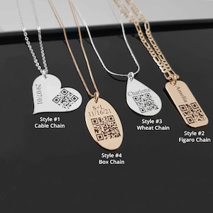 Personalized QR Necklace, Secret Message Necklace, Memorial Voicemail Gift with QR Code, Personalized Memorial Jewelry,Audio Record Necklace