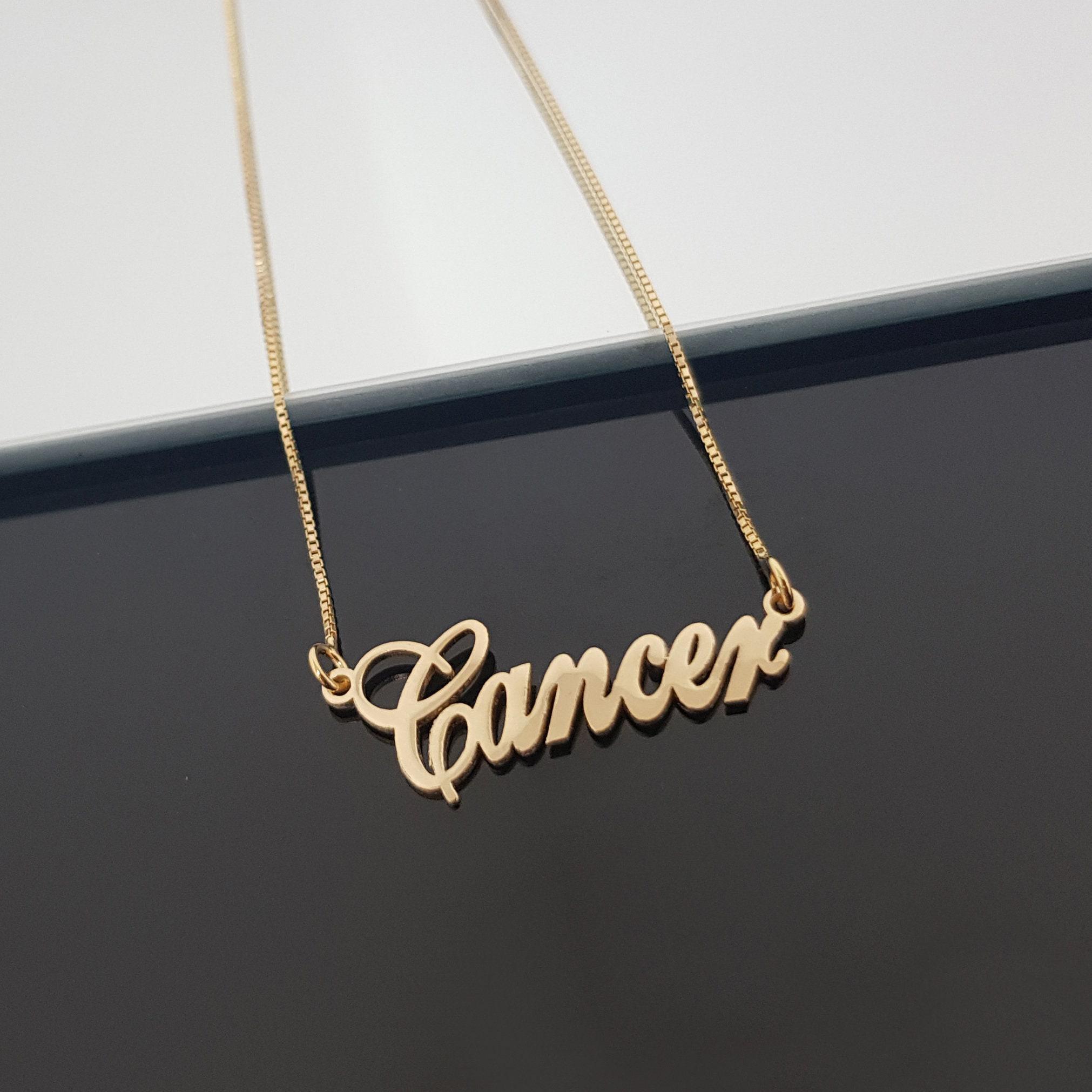 Cancer Necklace With 4 Font Styles, Cancer Zodiac Sign Necklace, Cancer ...