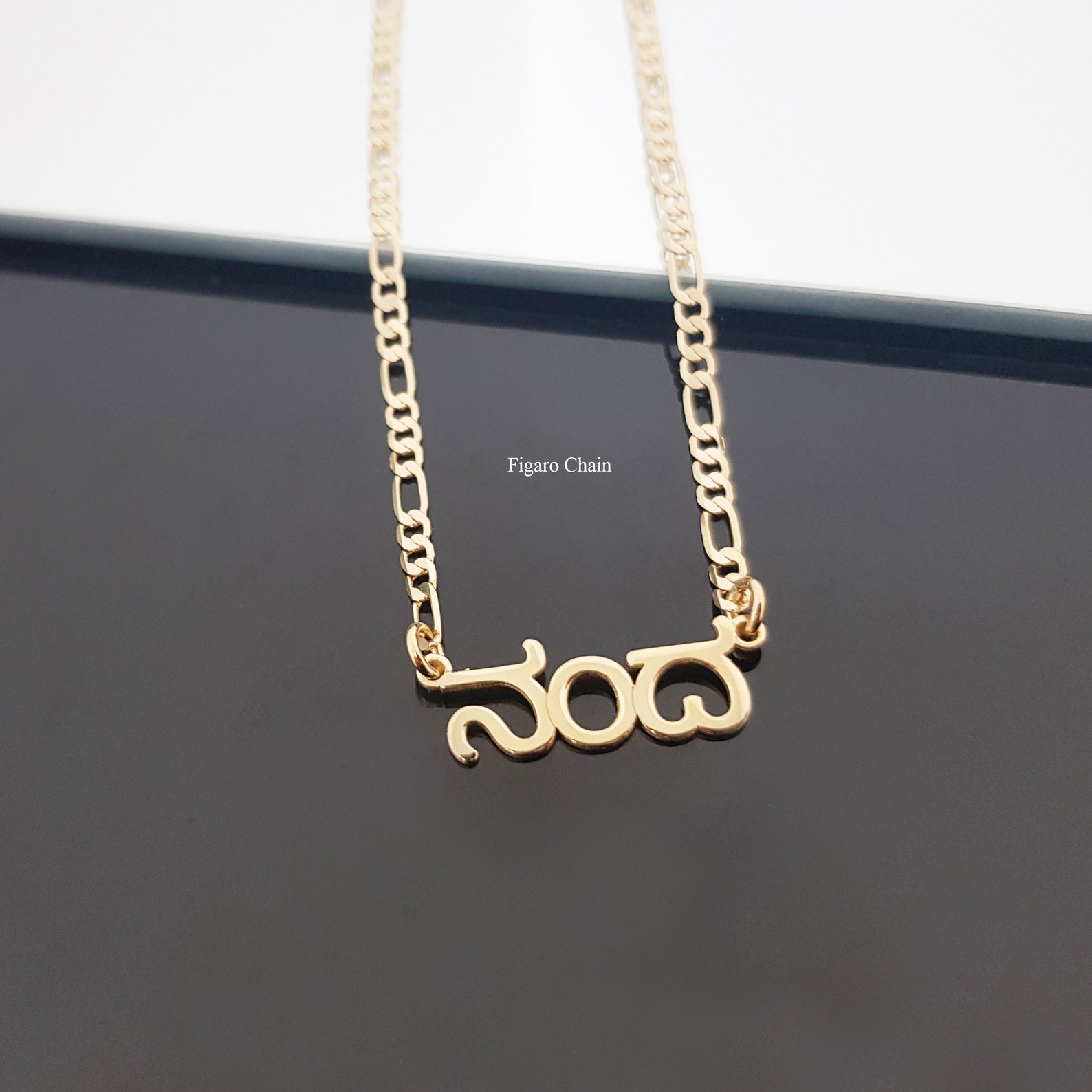 Kannada Name Necklace Tigalari Letters Necklace Custom Etsy