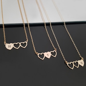 Three Sisters Necklace Heart Shape Set of 3, Best Friends Necklace Set, Big Sis Lil Sis Necklace, Gift From Mother to Daugthers