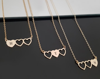 Drie zussen ketting hartvorm set van 3, beste vrienden ketting set, grote zus Lil Sis ketting, cadeau van moeder aan dochters