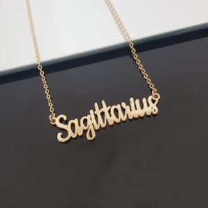 Sagittarius Necklace With 4 Font Styles, Sagittarius Zodiac Sign Necklace, Sagittarius Horoscope Necklace, Astrology Sagittarius Birthday image 8