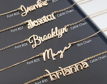 Custom Name Plate Necklace, Personalized Namepalte, Nickname Necklace, Name Plate Jewelry, Name Charm Nameplate, Christmas Gift