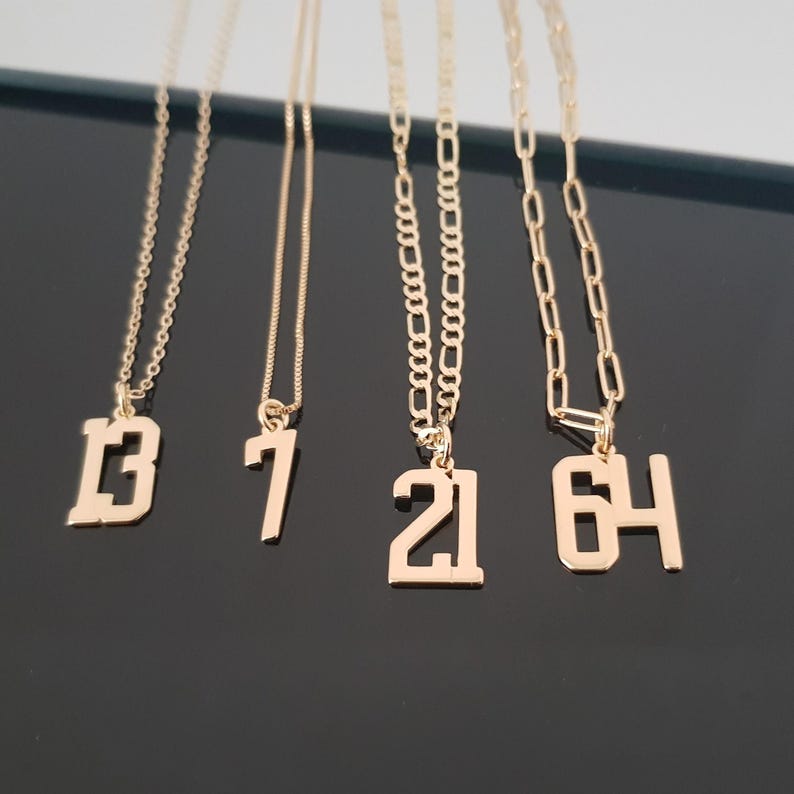Sport Number Necklace, Number Necklace, Number Year Necklace, Custom Lucky Pendant Customize Necklace With Number, Sport Lover Gifts For Men image 2