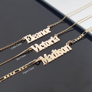 Personalized Bold Font Name Necklace, Customized Thick Name Necklace, Bold Script Nameplate, Thick Name Plate Pendant, Unisex Name Necklace