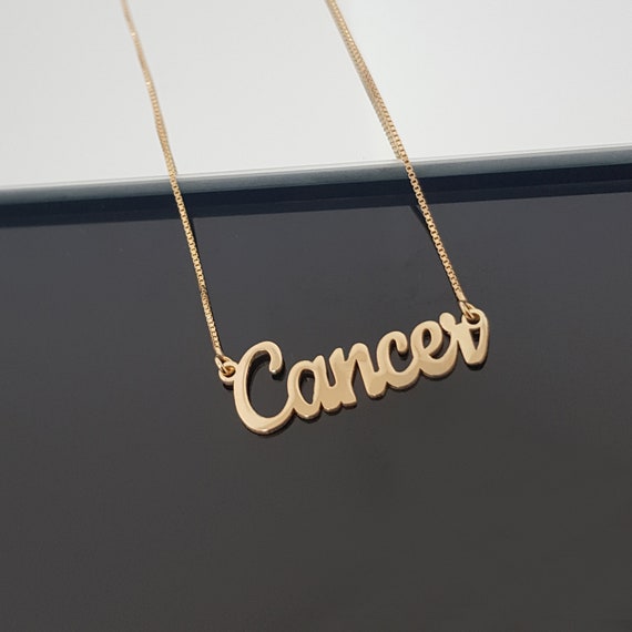 Cancer Necklace With 4 Font Styles Cancer Zodiac Sign - Etsy