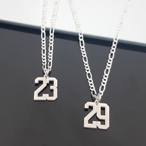 Sport Number Necklace, Number Necklace, Number Year Necklace, Custom Lucky Pendant Customize Necklace With Number, Sport Lover Gifts For Men image 3
