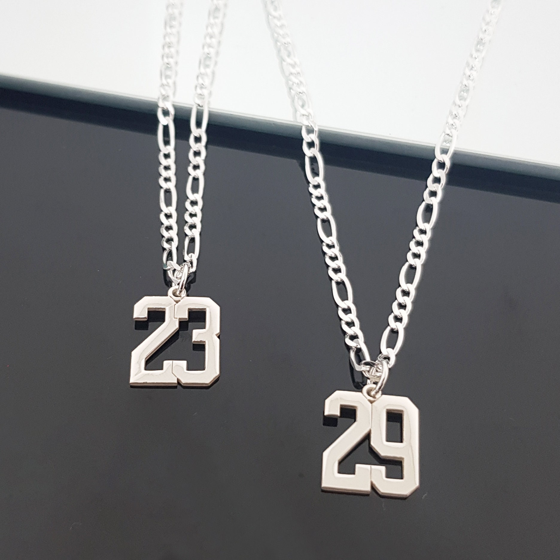 Personalized Number Necklace Custom Number Necklace Number Etsy