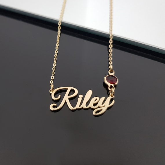 Name plate with best sale birthstone
