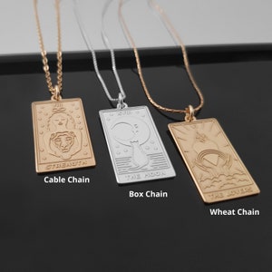 Tarot Karte Halskette, Tarot Anhänger Halskette, Tarot Major Arcana Halskette, personalisierter Tarot Schmuck, spiritueller Schmuck, magische Halskette