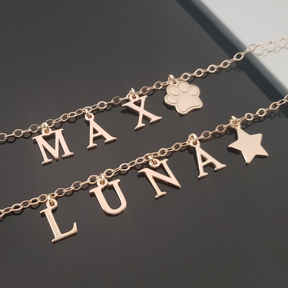 Initial Choker Necklace Spaced Letter Necklace Spaced Initial
