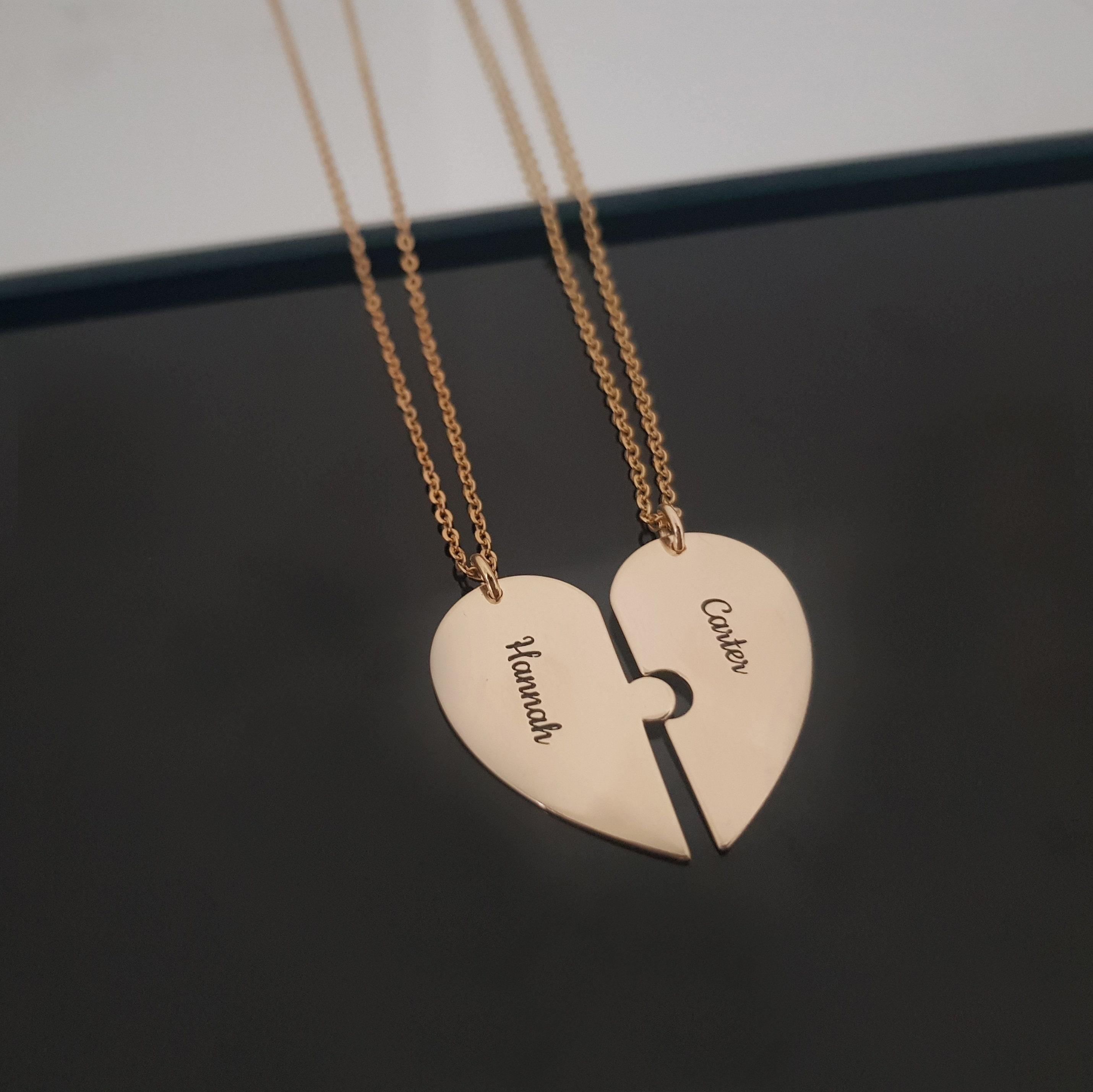 Healeved Collana Puzzle Ciondolo a Forma di Cuore in Set
