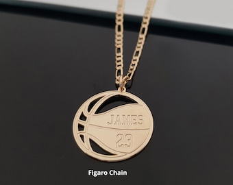 Custom Basketball Necklace, Basketball Necklace Personalized, Basketball Coach Gift, Basketball Player Gift, Basketball Pendant, Number Gift