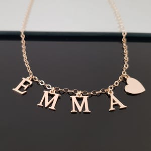 Initial Choker Necklace, Spaced Letter Necklace, Spaced Initial Necklace, Custom Letter Necklace, Tiny Letter Necklace, Dainty Name Necklace