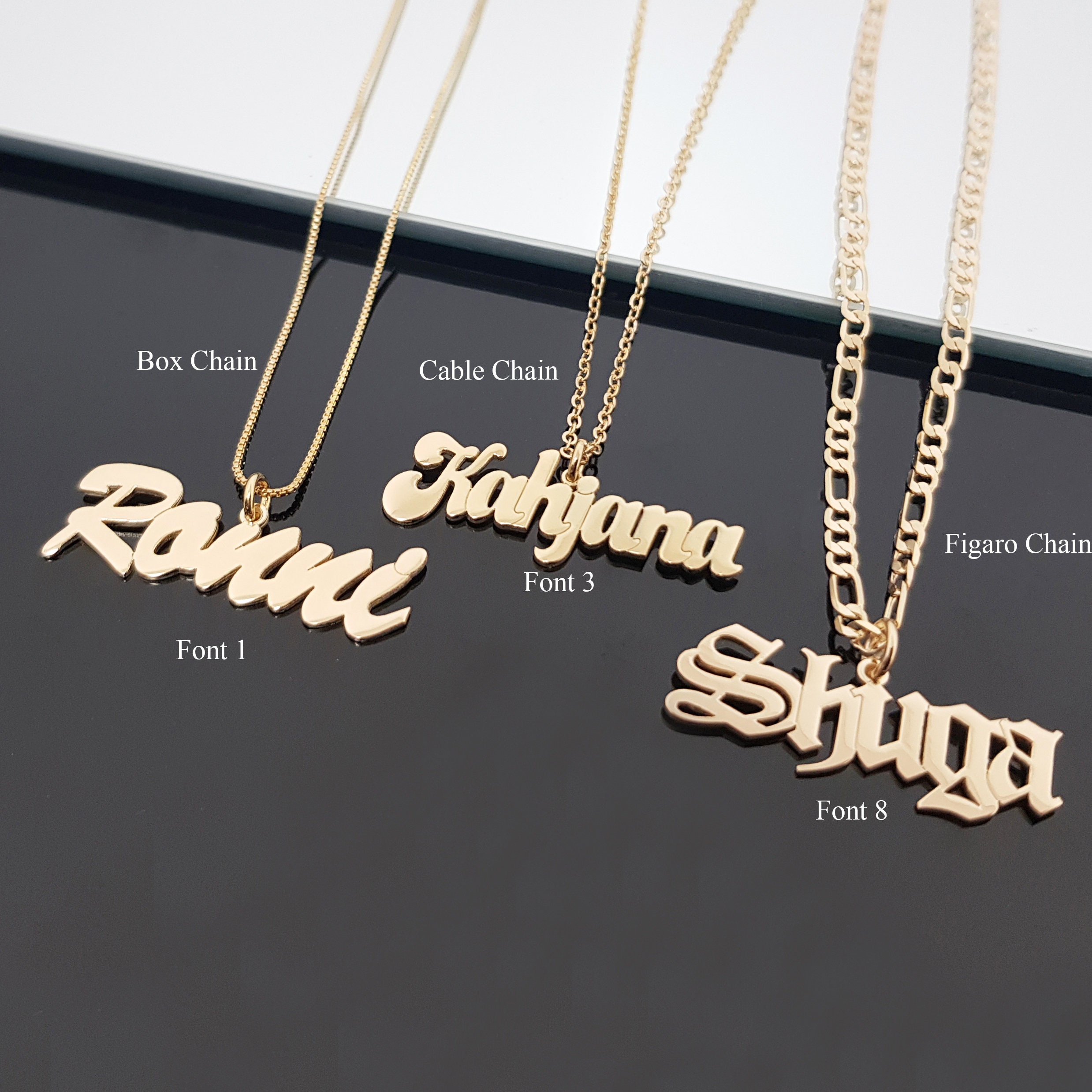 Personalized Name Necklace Any Name/Word 15 Font Styles Etsy