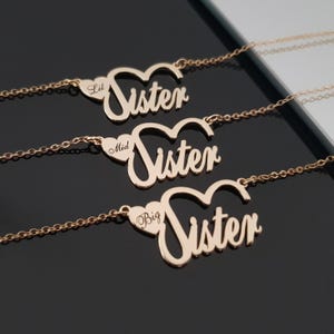 3 Sister Necklace SET, Sister Gift From Sister, Sister Necklace For 3, Lil Sis Big Sis Necklace, Three Sisters Silver, 3 Sisters Gift SET