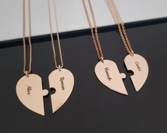 Two Sisters Necklace Set of 2, Best Friend Necklace Set, Gift Mother to Daugther, Couples Necklace Set, Sister Gift From Sister, BFF Gifts