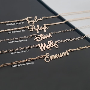 Customized Dainty Name Necklace • Personalized Nameplate Necklace • Any Name/Word Name Pendant Necklace • Personalized Women&#39;s Jewelry Gift