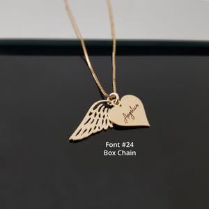 Heart Name Necklace with Wings, Angel Wings Necklace, Memorial Wing Necklace, Remembrance Gifts, Personalized Grieving Gift, Angel Necklace