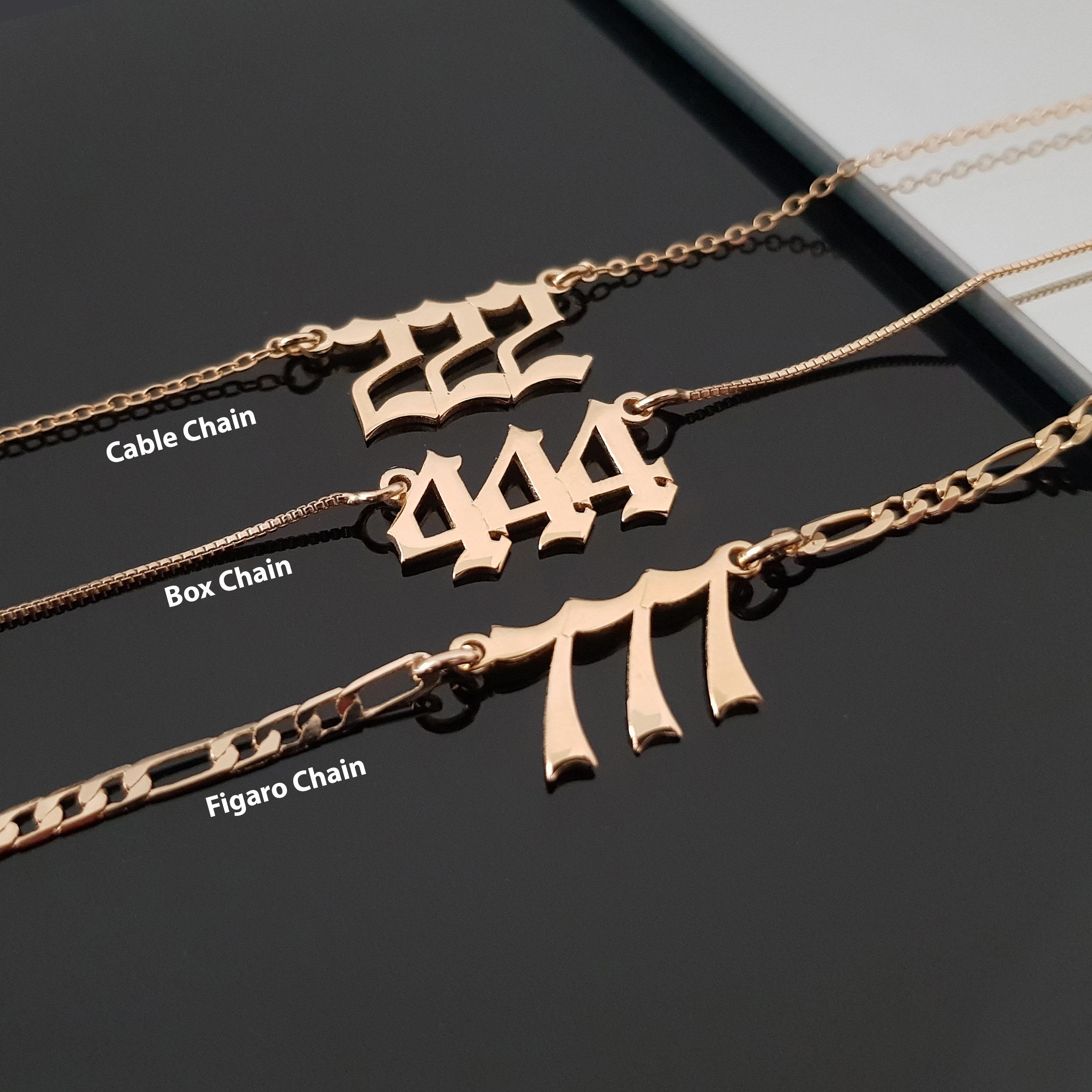Nummer Engel, Nummer Engel Halskette, Nummer Engel Halskette personalisiert, Nummer Engel Halskette, Glücksnummer Halskette, Engel Nummer Geschenk