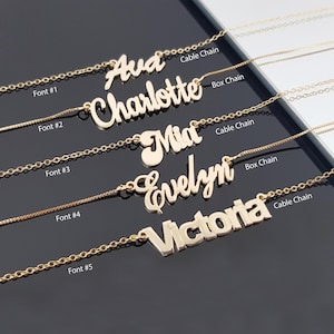 Dainty Customized Name Necklace • Personalized Nameplate Necklace • Any Name/Word Name Pendant Necklace • Personalized Women's Jewelry Gift image 1