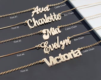 Dainty Customized Name Necklace • Personalized Nameplate Necklace • Any Name/Word Name Pendant Necklace • Personalized Women's Jewelry Gift