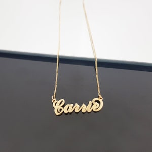 Carrie Name Necklace, Customized Carrie Font Nameplate, Personalized Carrie Style Name Pendant, Carrie Style Necklace Cable Box Or Figaro image 5