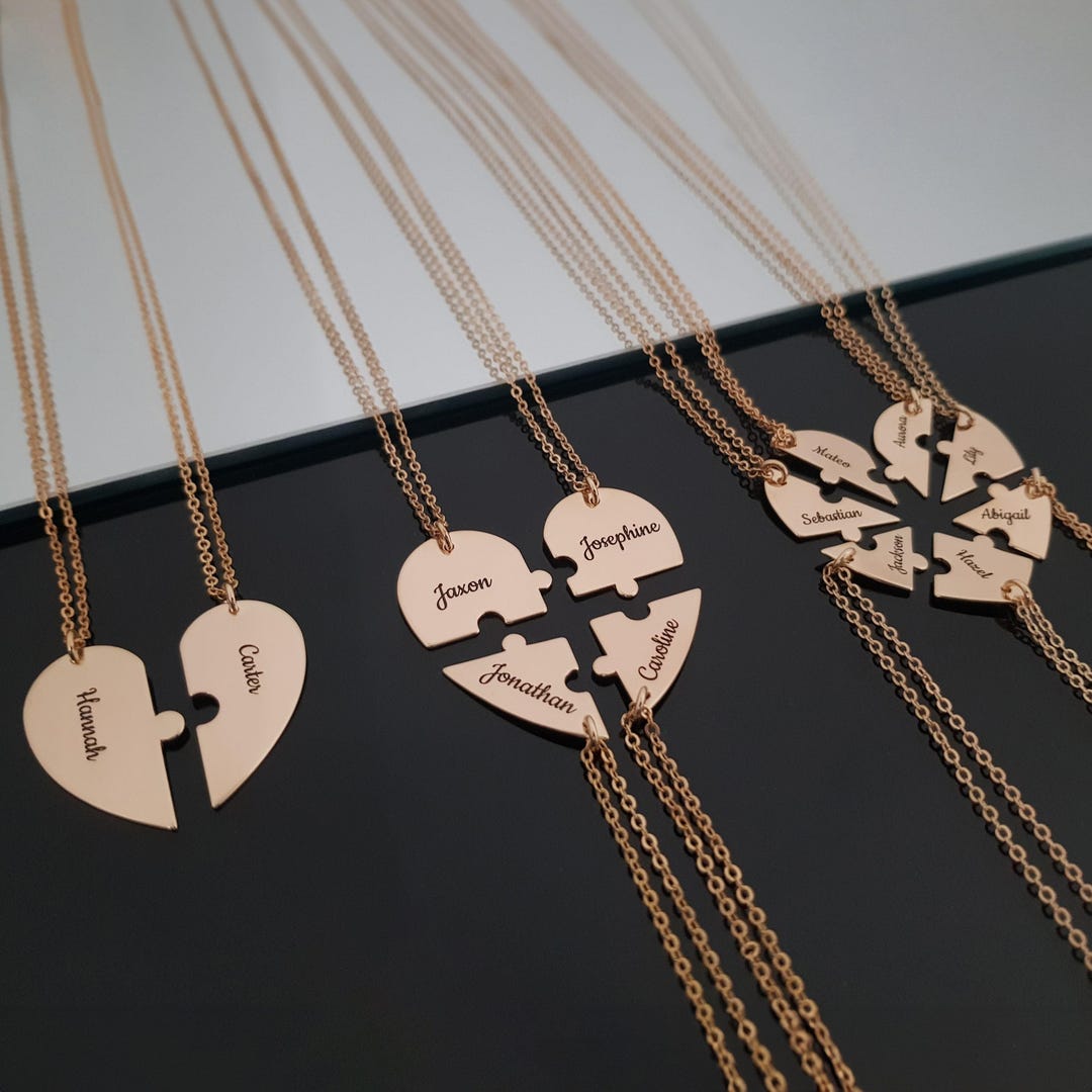 Sisters Puzzle Necklace Set, Jewelry for Friends, Necklaces Set for