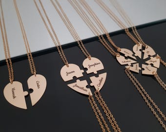 Sisters Puzzle Necklace Set, Jewelry For Friends, Necklaces Set For Family, Friendship Jewelry, Family Necklace, Necklaces For Siblings,