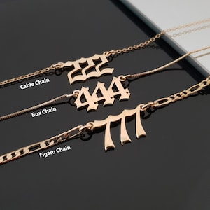 Collar con números de ángel, collar con números de ángel personalizado, collar con números de ángel, collar con números de la suerte, regalo con números de ángel