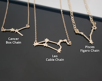 Zodiac Constellation Necklace, Constellation Necklace Custom, Personalized Zodiac Necklace, Star Sign Necklace, Star Signet Necklace Gift