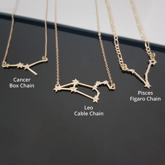 Zodiac Constellation Necklace, Constellation Necklace Custom, Personalized Zodiac Necklace, Star Sign Necklace, Star Signet Necklace Gift