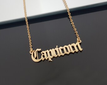 Capricorn Necklace With 4 Font Styles 