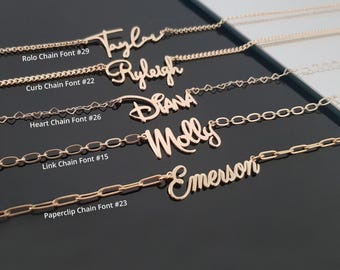 Customized Dainty Name Necklace • Personalized Nameplate Necklace • Any Name/Word Name Pendant Necklace • Personalized Women's Jewelry Gift