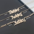 Personalized Old English Name Necklace, Customized Gothic Style Nameplate Necklace. Gothic Font Old English Pendant, Edgy Goth Jewelry Gift