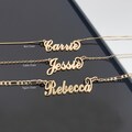 Carrie Name Necklace, Customized Carrie Font Nameplate, Personalized Carrie Style Name Pendant,  Carrie Style Necklace Cable Box Or Figaro