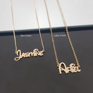 Custom Name Necklace, Personalized Nameplate Necklace, Little Girl Name Necklace, Daughter Birthday Gift, Name Necklace For Kids,