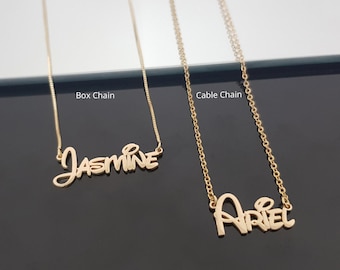Collana con nome personalizzato, collana con targhetta personalizzata, collana con nome per bambina, regalo di compleanno per figlia, collana con nome per bambini,